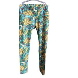 Rokfit Peelin Good banana print size M leggings yoga cropped pants colorful